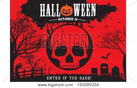 Best Halloween night party  invitation vector background
