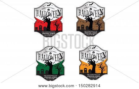 Best Halloween night party  invitation vector background