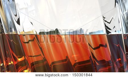 Glass of scotch whiskey on a white background. 3d illustration.
