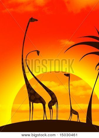 Giraffe die Familie