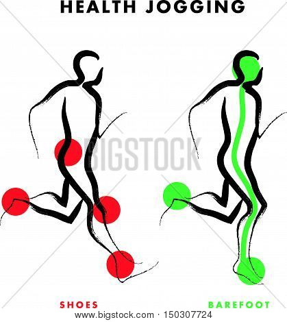 Vector artistic hand drawn sketch of running human silhouette isolated on white background. Sport sketch illustration. Running jogging people figure. Athlete run.