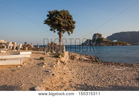 Ancient ruins and monastery in Kos Greece