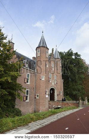castle entrance to business university nyebrode in the dutch village of Breukelen