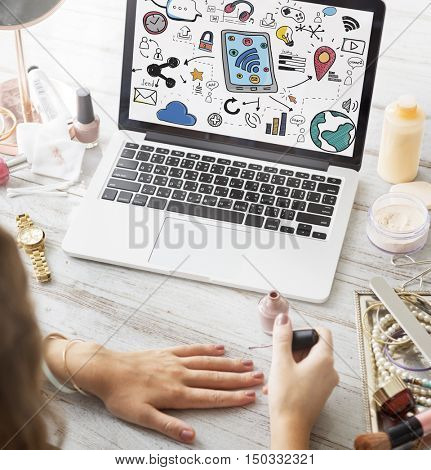 Digital Globalization Internet Technology Graphic Concept