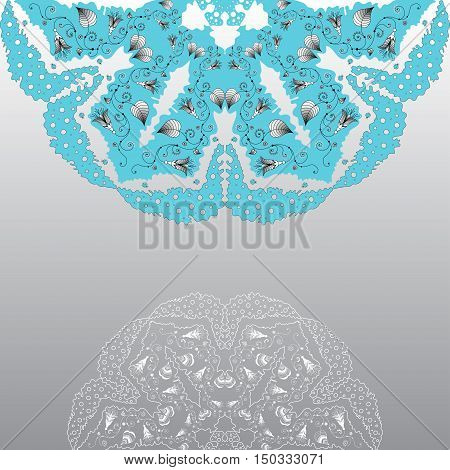 Abstract background on the theme of bells and bugs. Gray scale and blue.