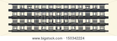 European living abstract artwork style showing the front of a building