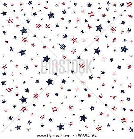Background with stars in the American flag theme. Stock vector.