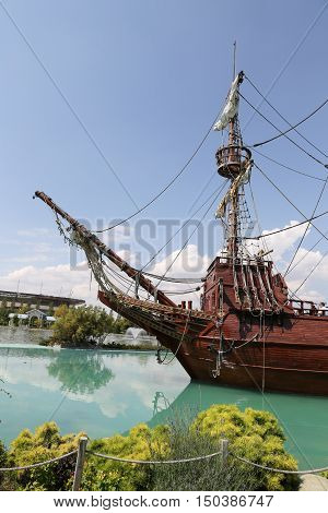 Pirate Ship In Sazova Science, Art And Cultural Park In Eskisehir City