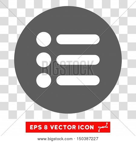 Items round icon. Vector EPS illustration style is flat iconic bicolor symbol, white and silver colors, transparent background.