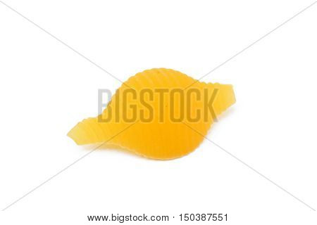 Pasta dry shells isolated with white background