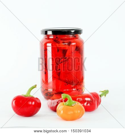 picture of a Canning, Jar, Food.vegetableson white background