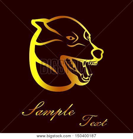the illustration - white silhouette of a wolf on a black background.
