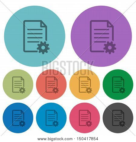 Color document setup flat icon set on round background.