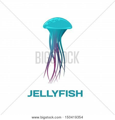 Abstract jellyfish on the white background icon