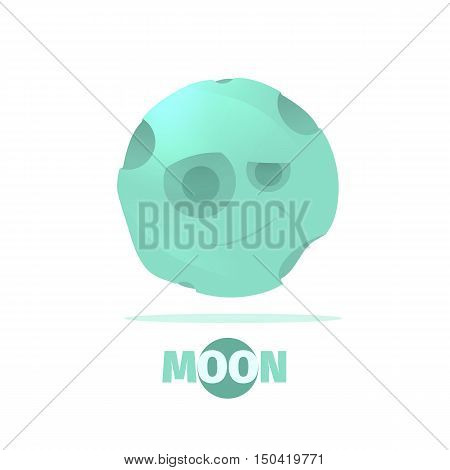 cute moon smiling icon for web or print