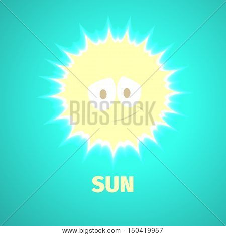 cute sun smiling icon for web or print