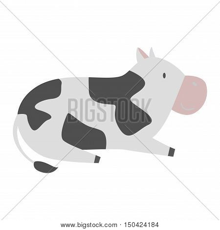 Milk cow bull with calf bull buffalo. Different cow dairy farm beef, nature domestic farm animal. Cartoon cow action , with cute lovely heifer vector.