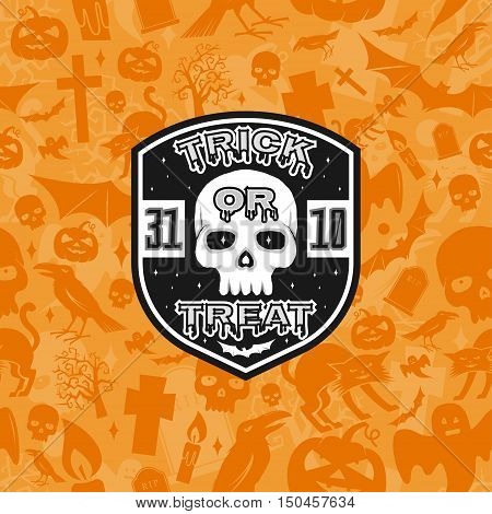 Halloween Vintage Badge, Emblem Or Label.