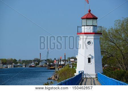 Cheboygan Crib Light, built in 1884, Lake Huron, Michigan, USA