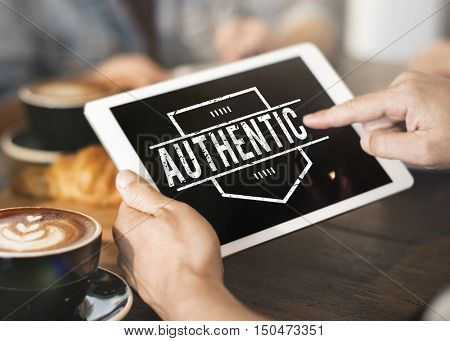 Authentic Certified Genuine Pure Sincere Graphic Concept