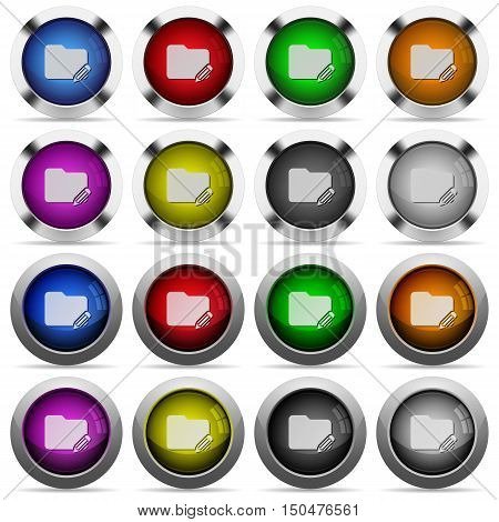 Set of edit folder glossy web buttons. Arranged layer structure.
