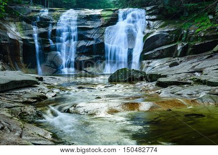 Mumlava waterfall in the Karkonosze National Park Harrachov.