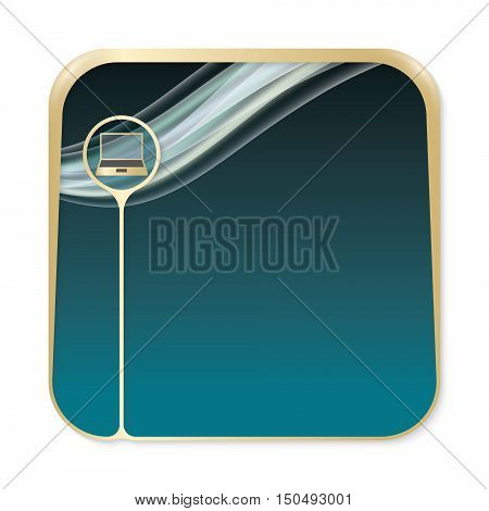A text box for fill your text and golden laptop
