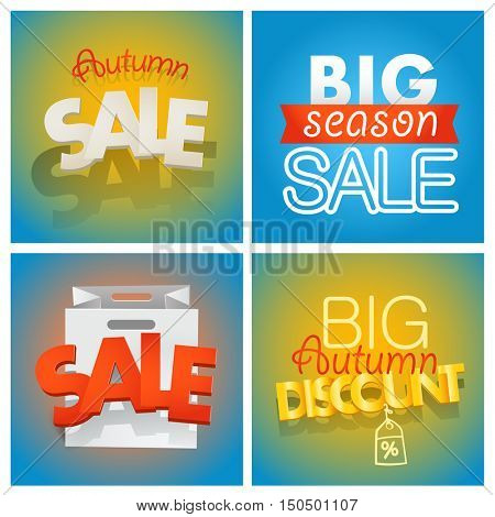 Season sale banners set. Different sale banners vector collection