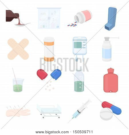 Medicine icons set. Vector collection of medicine equipment or medicine drug. Unique design of medicine, healthcare and hospital icons - stock vector