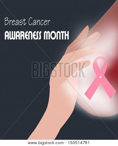 Breast Cancer Awareness Pink Ribbon. World Breast Cancer Day concept. Vector Illustration. Women healthcare concept