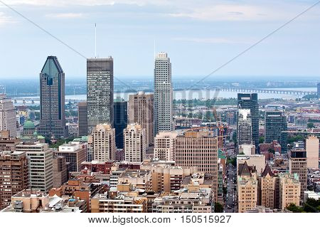 Montreal skyline - view from Mount Royal at daytime