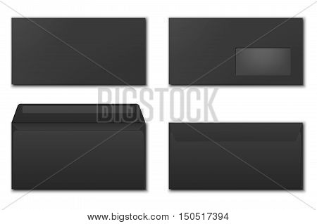 Blank paper envelopes set. Vector EPS10 illustration.