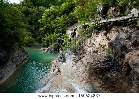 Old Water Mill Building On Mirna River, Kotli, Istra, Croatia