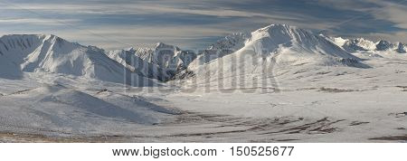 Beautiful Winter Landscape, Altai Mountains Russia.
