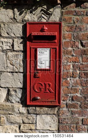 GR post box at York, Yorkshire, UK