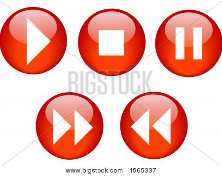 Schaltflächen CD-Player rot