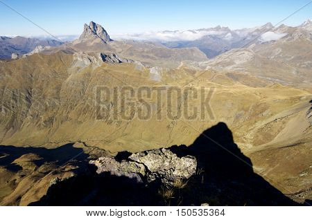 Midi Dossau peak in the Pyrenees, Pyrenees, France.