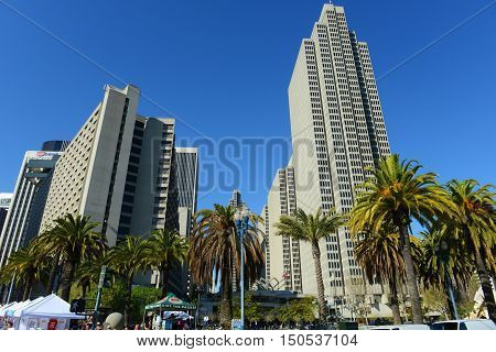 SAN FRANCISCO - MARCH 15: Four Embarcadero Center in the Financial District on March 15th, 2014 in San Francisco, California, USA