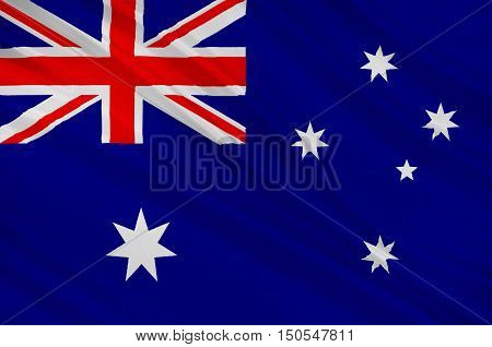 Flag of Australia is an Oceanian country comprising the mainland of the Australian continent the island of Tasmania and numerous smaller islands. 3d illustration