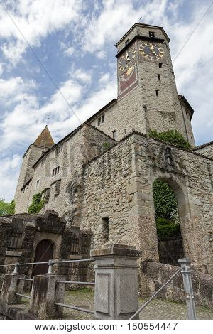 RAPPERSWIL SWITZERLAND - MAY 10 2016: The Castle that was built in the early 13th century. The castle became the seat of the Polish National Museum since 1870