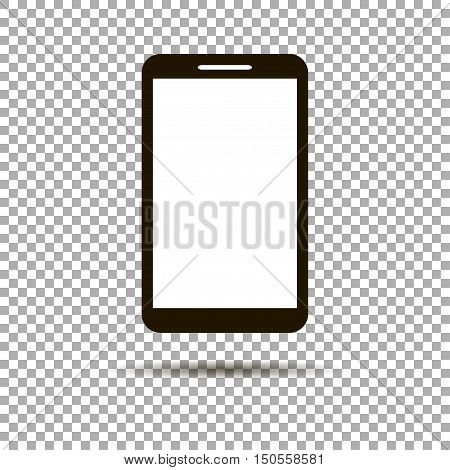 Phone flat icon with shadow. Vector illustration