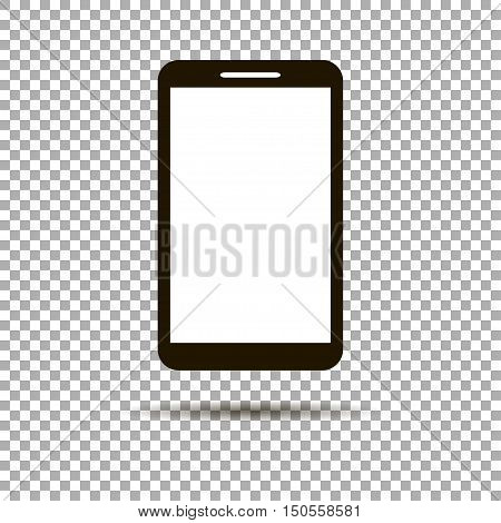 Phone flat icon with shadow. Vector illustration