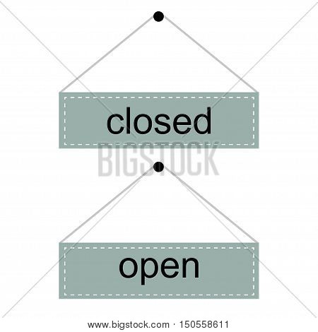 Retro signs Open and Closed. Vector illustration