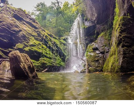 Waterfalls In The Mountains On Lake Jocassee South Carolina