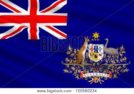 Flag of Australia is an Oceanian country comprising the mainland of the Australian continent the island of Tasmania and numerous smaller islands. 3d illustration