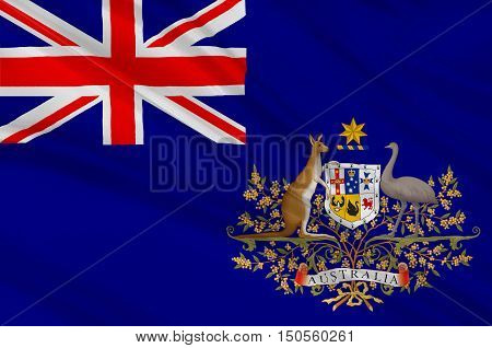 Flag of Australia is an Oceanian country comprising the mainland of the Australian continent the island of Tasmania and numerous smaller islands. 3d illustration