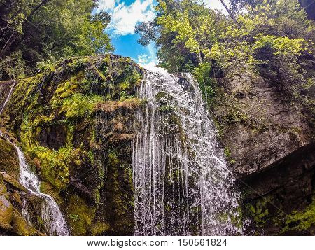 Waterfalls In The Mountains On Lake Jocassee South Carolina
