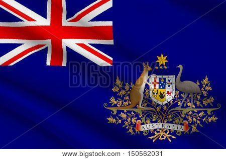 Flag of Australia is an Oceanian country comprising the mainland of the Australian continent the island of Tasmania and numerous smaller islands. 3d illustration