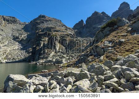 Amazing view of The Scary lake and Kupens peaks, Rila Mountain, Bulgaria