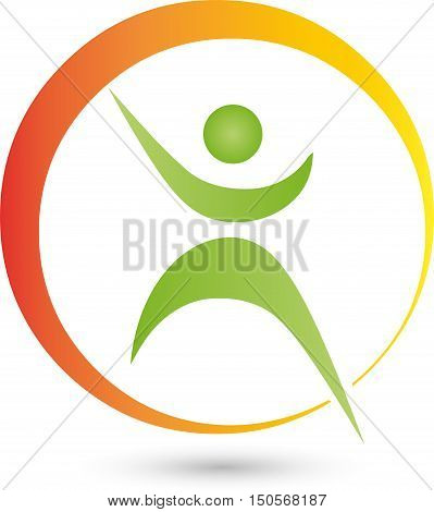 Human and circle, fitness, health, naturopathic logo